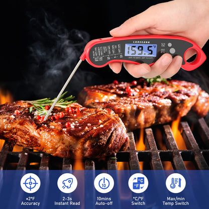 Lonicera Digital Meat Thermometer for Cooking, Waterproof & Instant Read for BBQ, Kitchen Baking