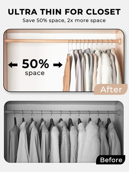 SMARTOR Plastic Hangers 50 Pack - Heavy-Duty, Space-Saving Slim Hangers | Durable & Lightweight - White