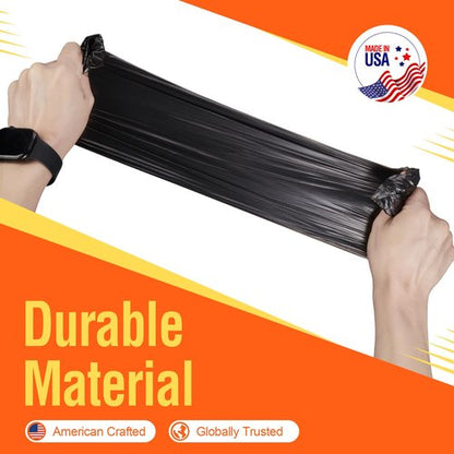 Delxo 30-33 Gallon Trash Bags, 250 Count – Medium Duty Garbage Bags, Thick, Durable & Puncture-Resistant Plastic Bolsas para basura, Perforated Design– Made in USA for Kitchen, Yard, Office (Black)