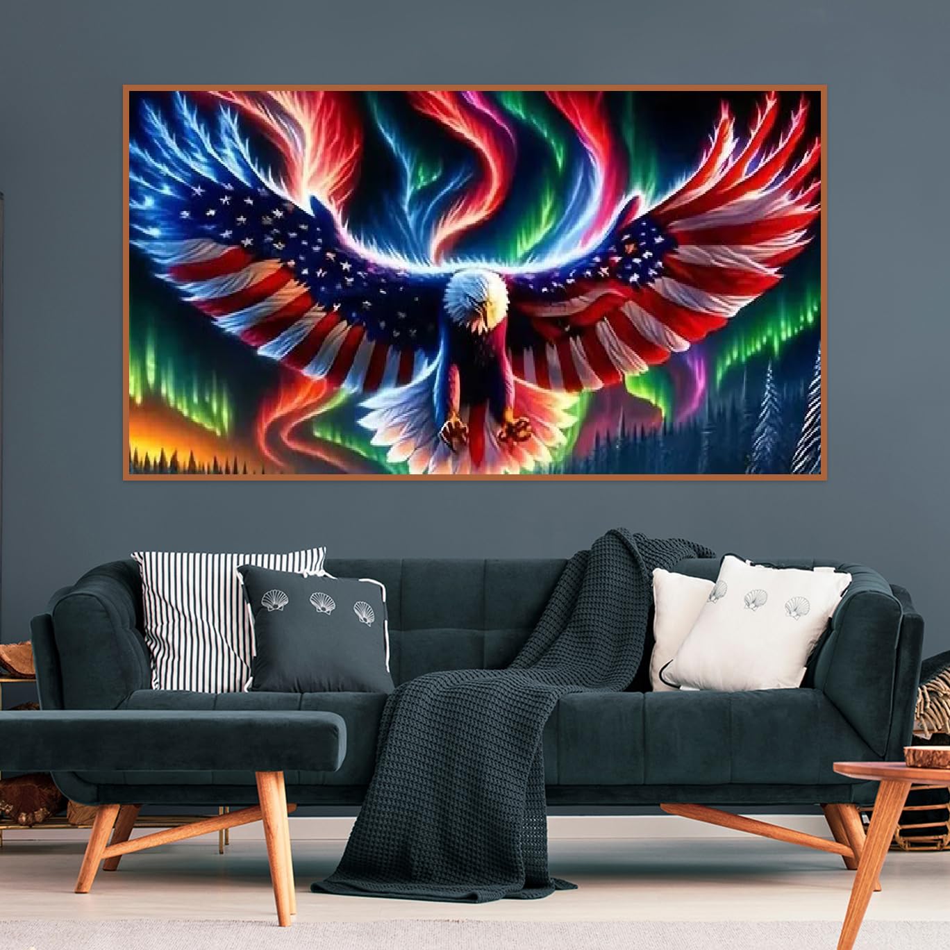 BOHADIY 5D Eagle Diamond Painting for Adults - Large Size Amercia Eagle Diamond Painting Kits, DIY Full Drill Diamond Art Kits for Adults, Gem Painting Kit Animal for Home Wall Decor 27.5 X 15.7 Inch