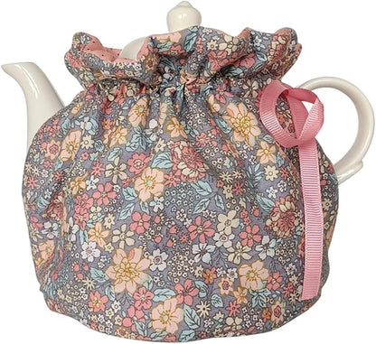 Cotton Tea Cozy, Vintage Garden Style Teapot Cover, Dust Proof Insulated Kettle Quilt for Home Kitchen