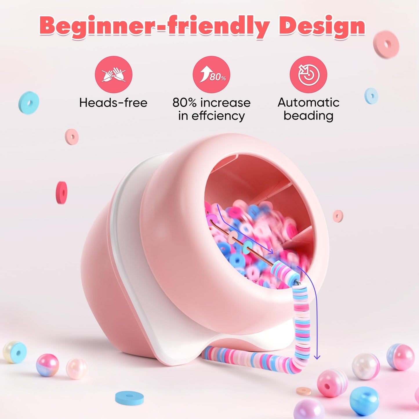 ETUDAW Electric Bead Spinner Tools, 2 in 1 Rechargeable Clay Bead Kit and Cordless Seed Bead Spinner for Jewelry Making, Automatic Bracelet Maker Machine, DIY Arts and Crafts Holiday Birthday Gifts