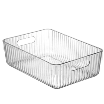 BINO | Plastic Storage Bins, Large | THE GATSBY COLLECTION | Clear Storage Bins for Organization | Pantry Organizers | Kitchen Organizer | Fridge & Freezer Organizer | Cabinet Plastic Containers