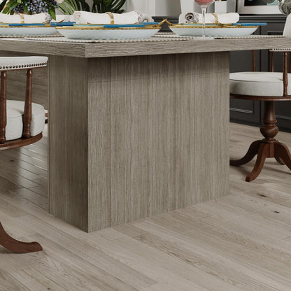 AGOTENI 118" Large Dining Table for 8-12 People, Versatile Rectangle Dining Room Table with Wood Grain for Conference Room Kitchen, Grey