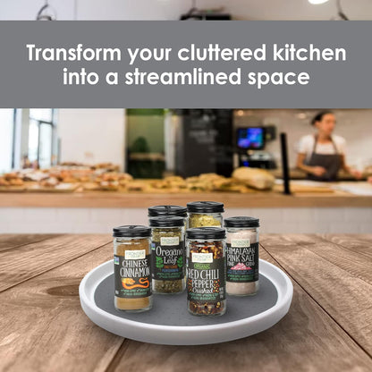 Lazy Susan Turntable 2 Pack, 12 Inch Non-Skid Round Spinning Spice Organizer for Kitchen, Cabinet, Pantry, Fridge