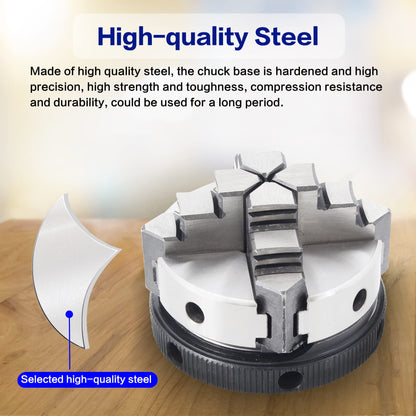 RATTMMOTOR No powered Multi-function Lathe Chuck Spindle Assemblies 895 Motor Rotary Lathe Woodworking Spindle Motor Chuck 50mm for CNC Lathe Grinder machine Table Saw (3 Jaw 50mm)