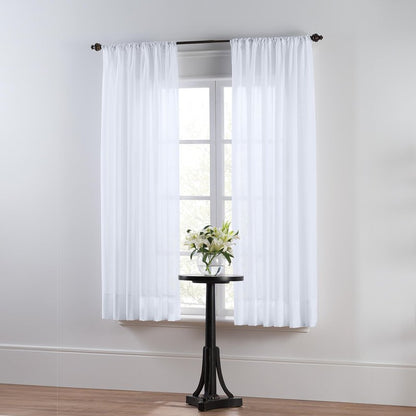 SmartSheer Thermoregulating Semi-Sheer Curtains – Energy-Saving Privacy Panels with UV Light Deflection, Heat & Cold Insulation (White, 63L x 59W, Pack of 1)