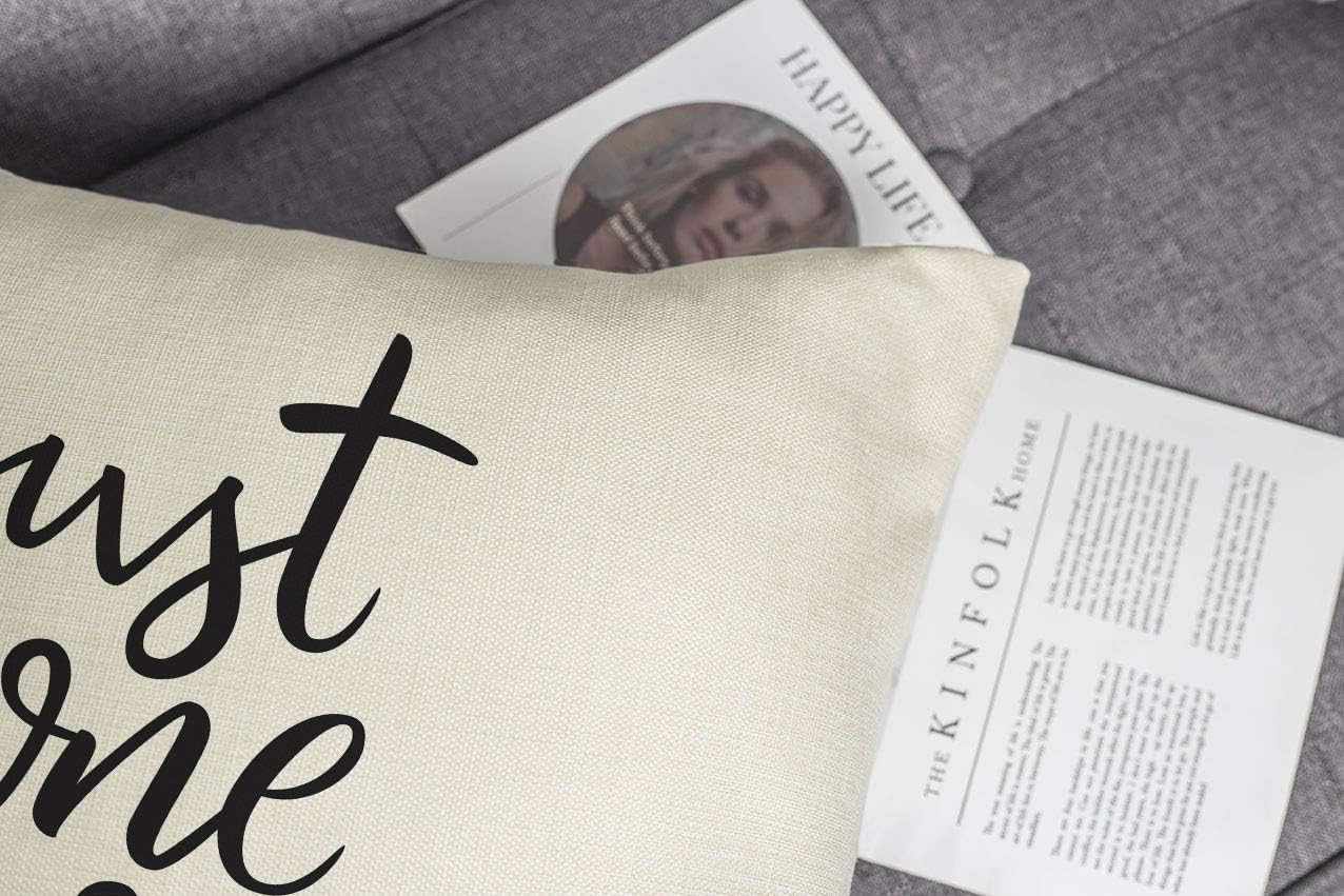Just One More Chapter Throw Pillow Case - Cushion Cover for Book Lovers, Linen, 18 x 18 Inch