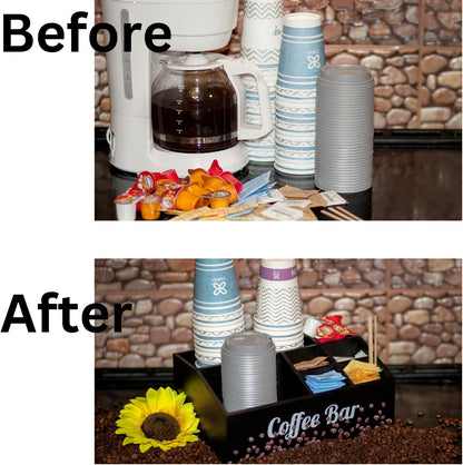 Coffee Bar Organizer, Coffee Station Essentials, Coffee Pod Holder Storage for Accessories and Condiments