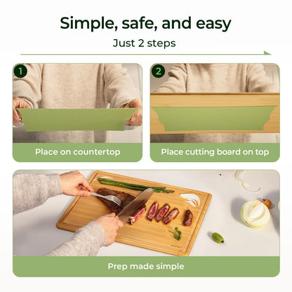 Keechee Silicone Non-Slip Mat for Cutting board, Preventing Cutting Injuries in the Kitchen Chopping Boards Feet for Kitchen Safe, Warm Gifts for Kitchen & Home Protector (Green)