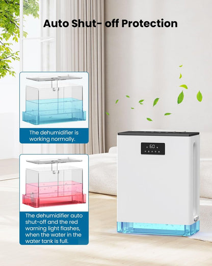 BIZEWO Dehumidifier for Home, (980 sq.ft) Queit Dehumidifiers for Bathroom, Basement, RV with 101 oz Water Tank, 2 Modes, Auto Defrost, Auto Shut Off, Timers, 7 Colors Ambient Light