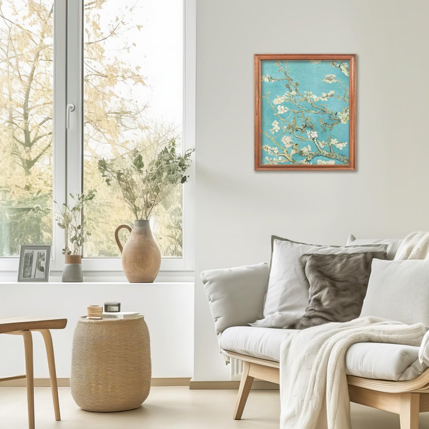 FUHYGU Diamond Painting Kit 9.8x11.8 Inches – Almond Blossom Inspired Painting, DIY Full Drill Diamond Art Kit for Adults, Classic Art Floral Wall Decor