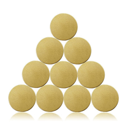 Solid Brass Blank Challenge Coins for Engraving, 10 Pcs Matte Finish 40 mm Brass Coin Blanks for Laser Engraving with Plastic Case - 3mm Thickness Blank Coins for DIY Crafts Gifts