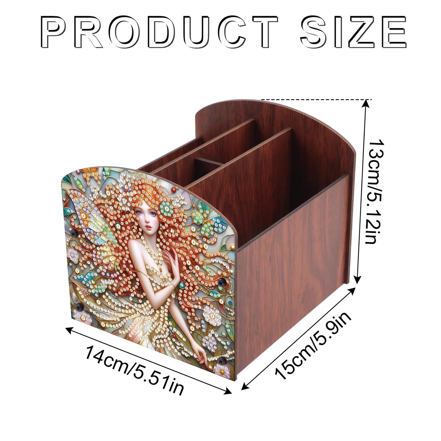 Tontut Diamond Painting Kit Storage Box, Elegant Women's 5D DIY Open Multi-Compartment Organiser Box, for Storing Desktop Items, Handmade Creative Gift
