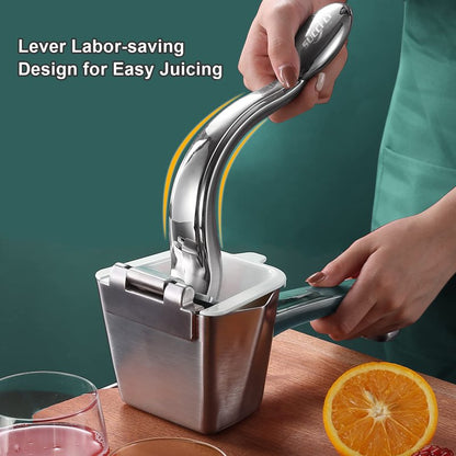 SUCCFLY Lemon Squeezer - Stainless Steel Citrus Juicer, Heavy Duty Manual Juicer for Lemons, Limes, Oranges, Pomegranates (5 Year Warranty)