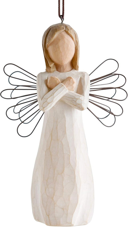 Willow Tree Sign for Love Ornament, Hand-Painted Sculpted Figure