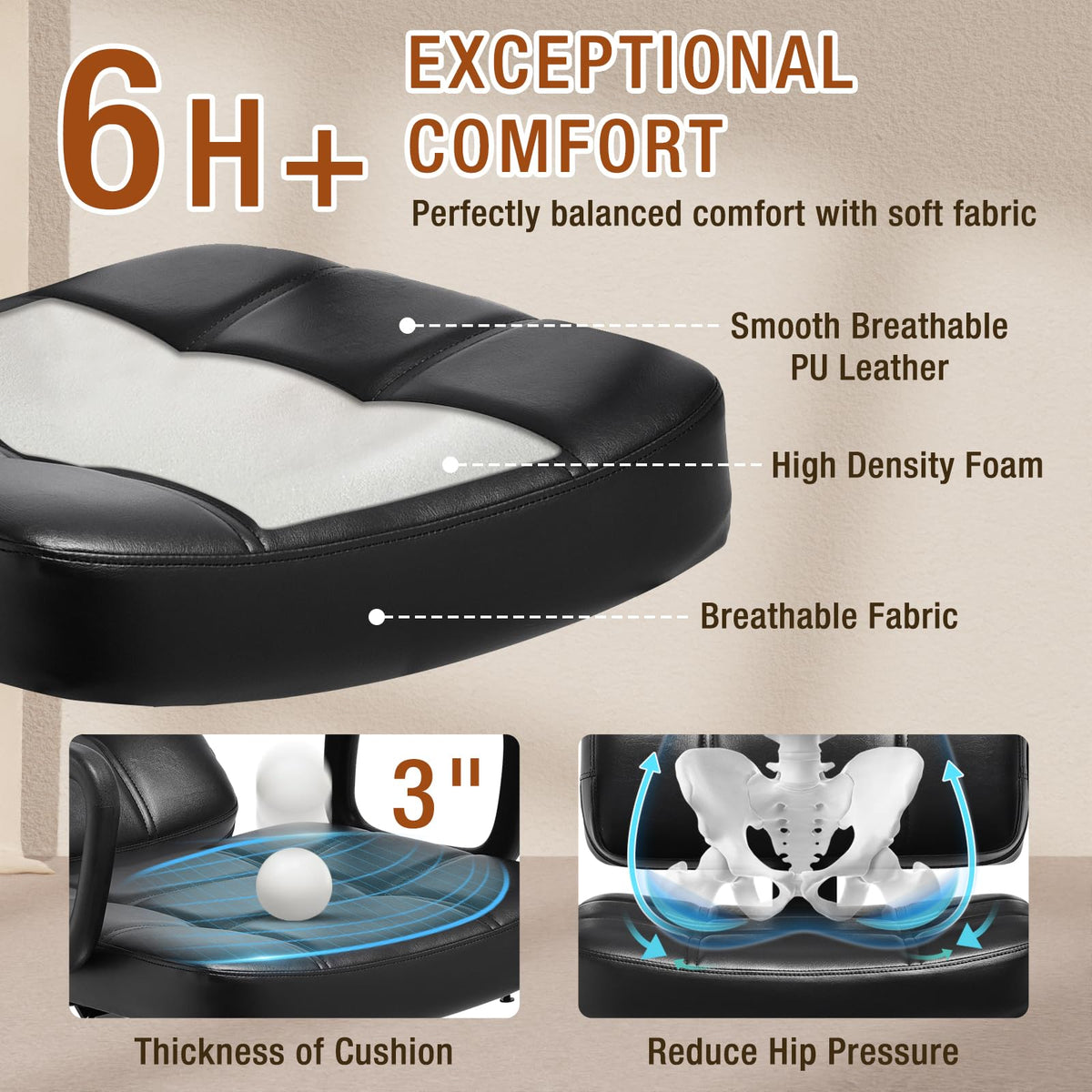 Barber Reclining Chair with Headrest - Heavy Duty Hydraulic Pump Height Adjustable,360°Swivel ,Max Load Weight 440 Lbs,Beauty Salon Spa,Barbershop,Hairdresser Cutting,Styling Stylist,Braiding,Black