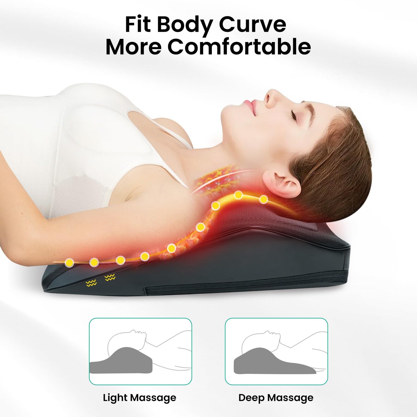 Snailax Back Massager for Back Pain Deep Tissue, Shiatsu Lower Back Neck Massager with Heat, 3D Kneading Massage Pillow for Neck Shoulder Legs, Gifts for Mom, Dad, Women