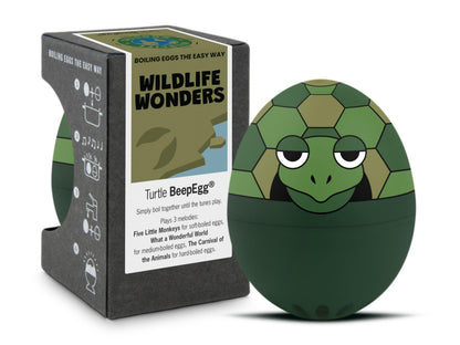 Turtle BeepEgg – Egg Timer for Boiling Eggs – Musical Egg Cooker for Soft, Medium, Hard Boiled Eggs – Food Safe – Singing Floating Egg Timer – Egg Cooker for 3 Levels of Doneness - Brainstream