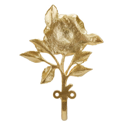 SOFFEE DESIGN 2pcs Golden Single Hooks 3D Flower Retro Ornate Style for Room Wall Mounted Decoration, Coat Hat Scarf Hanging Entry Heavy Duty Hooks, Home Decor