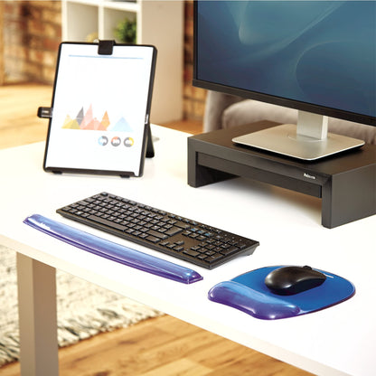 Fellowes Crystals Gel Mouse Pad Wrist Rest - Blue (91141)