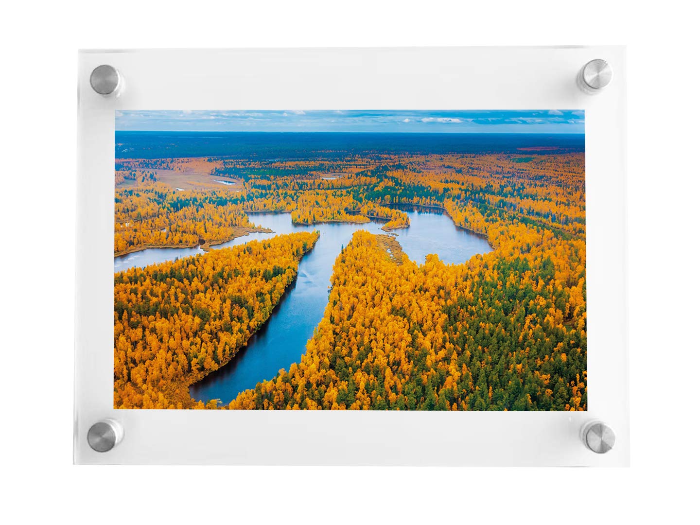 Missartist 6 x 8 Wall Mount Acrylic Picture Frame Double Panel Floating Frameless Acrylic Photo Frame Certificate Document Frame Display with Metal Standoffs (6 x 8)
