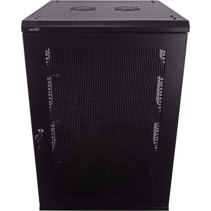 Navepoint 18U Deluxe IT Wallmount Cabinet Enclosure 19-Inch Server Network Rack with Locking Perforated Door 24-Inches Deep Black with/Shelves