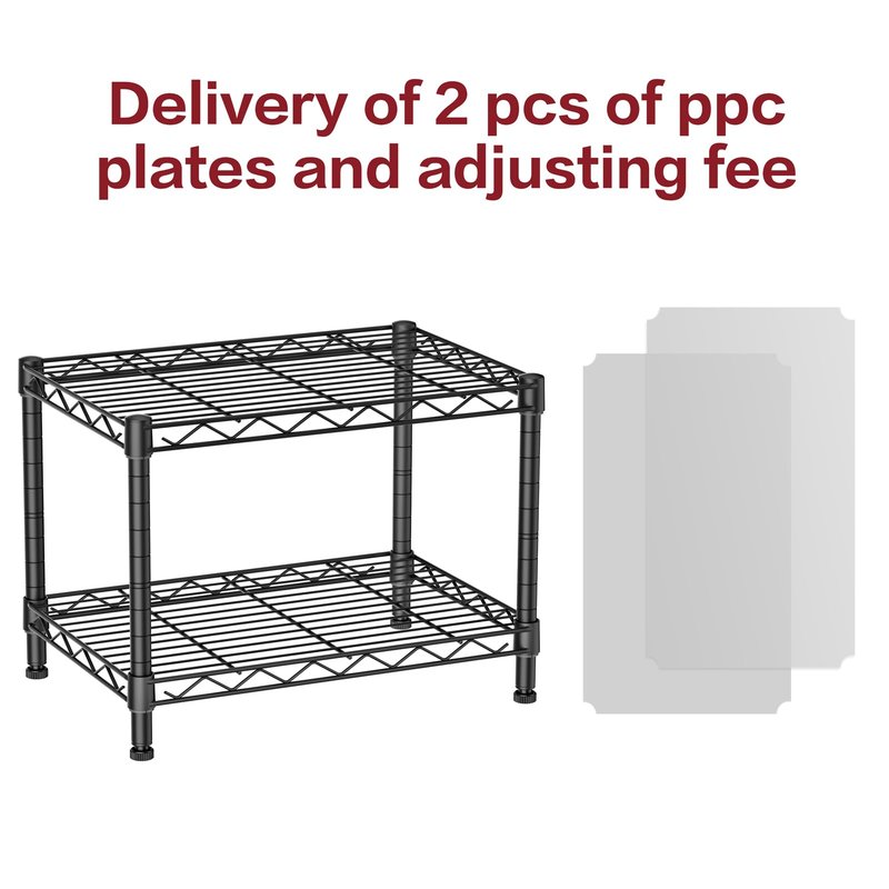 SINGAYE 2 Small Wire Shelves Kitchen Pantry Close Home Organizers and Storage Bathroom Shelf Laundry Room Organization Adjustable Book Metal Garage Shelving Unit