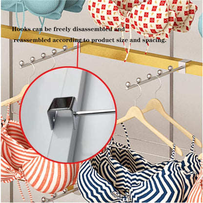 Clothing Store Boutiques Retail Lingerie Garment Rack, Metals, Underwear Display Stand, Commercial Shelves Clothes Rod, for Lingerie Socks Bra Panties Scarves(White,150 * 40 * 155cm)