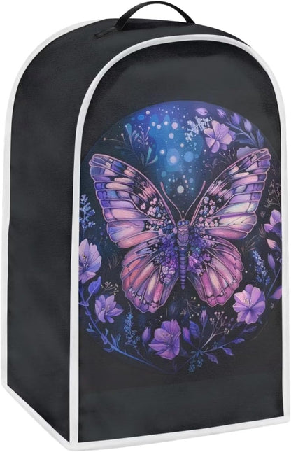 Purple Floral Butterfly Kitchen Blender Dust Cover, Washable Appliance Cover, Stand Mixer Protector, Dust-Proof Cover