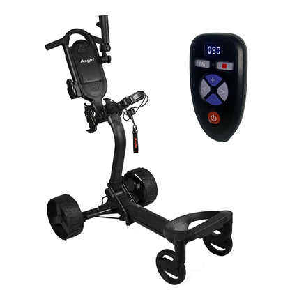 Axglo e3 Remote Electric Golf Push Cart, Black, Remote Control & Cruising Golf Trolley with Lithium Battery (36 Holes), 40 Degree Anti-Tip Technology, 1-Motion Compact Fold, Dual Strong Motors