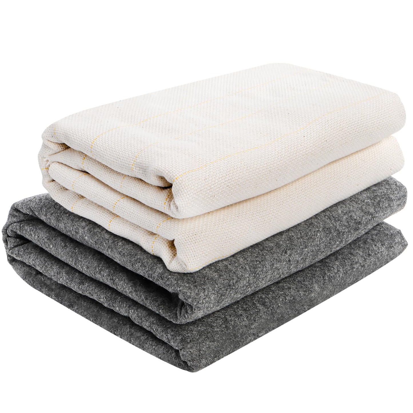 Yarlung 2 Pack 79"x59" Tufting Cloth and 79"x40" Final Backing for Rug Tufting, Large Yellow Marked Lines Monks Cloth with Non Slip Backing for Tufting Gun, Cut Pile, Tufting Supplies