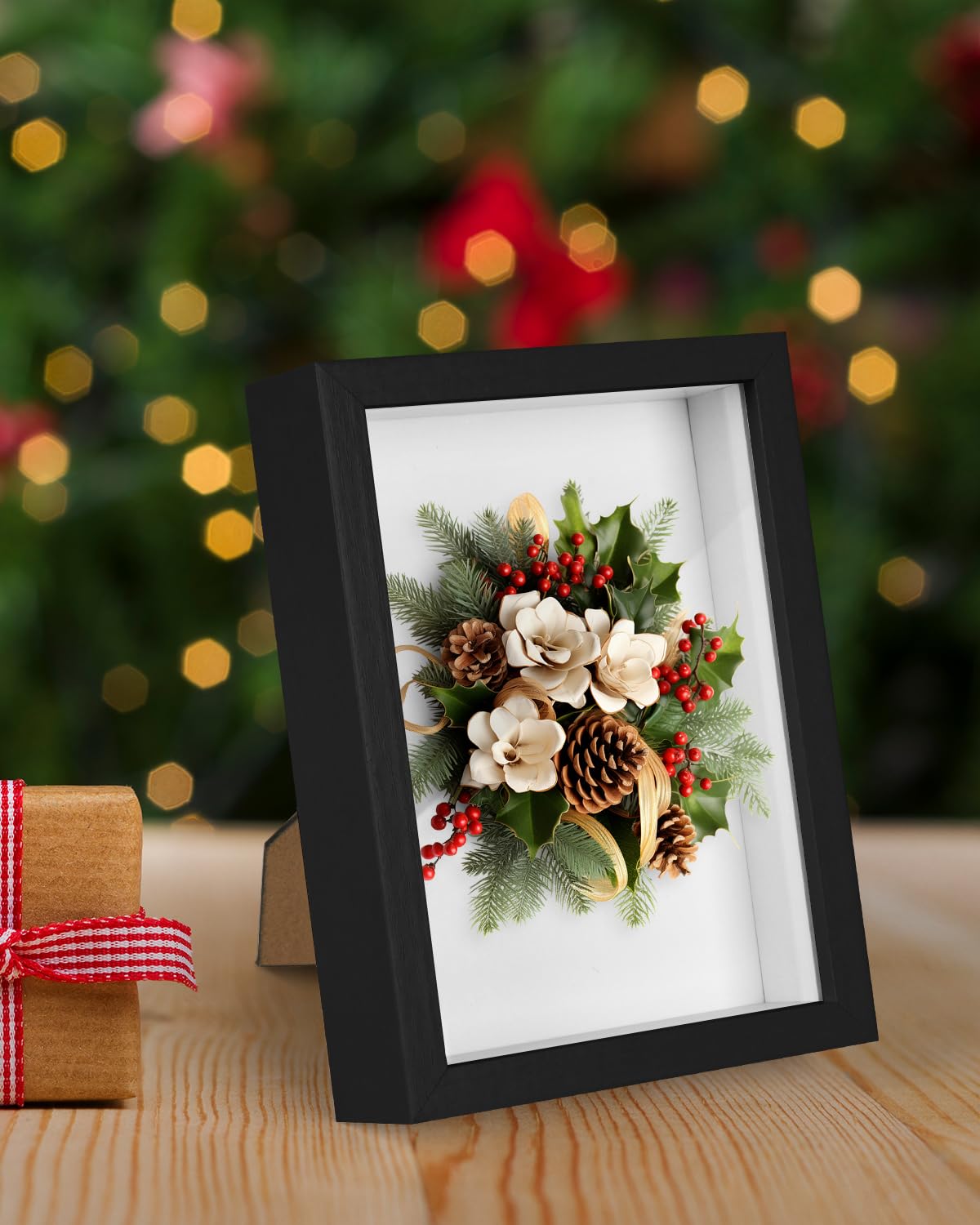 2 Pack 8x10 Shadow Box Frame with Plexiglass, Wood Frame Display Case Box for Memorabilia, Dried Flowers, Medal, Crafts, Tickets and Photos (Black, 8x10)