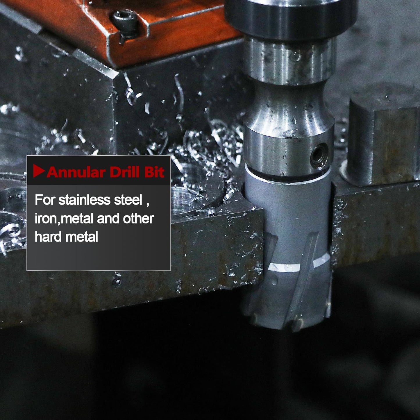 GRIXLEN 3" x 1-3/8" Annular Cutter with Weldon Shank,75mm Carbide Tip Annular Drill Bit for Stainless Steel, Iron (1-3/8" Depth, 3" (75mm) Diameter)