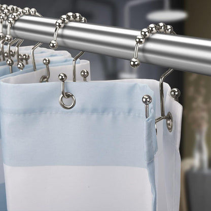 Titanker 12 Pcs Clear Shower Curtain Liner with 72x72 Shower Curtain Hooks