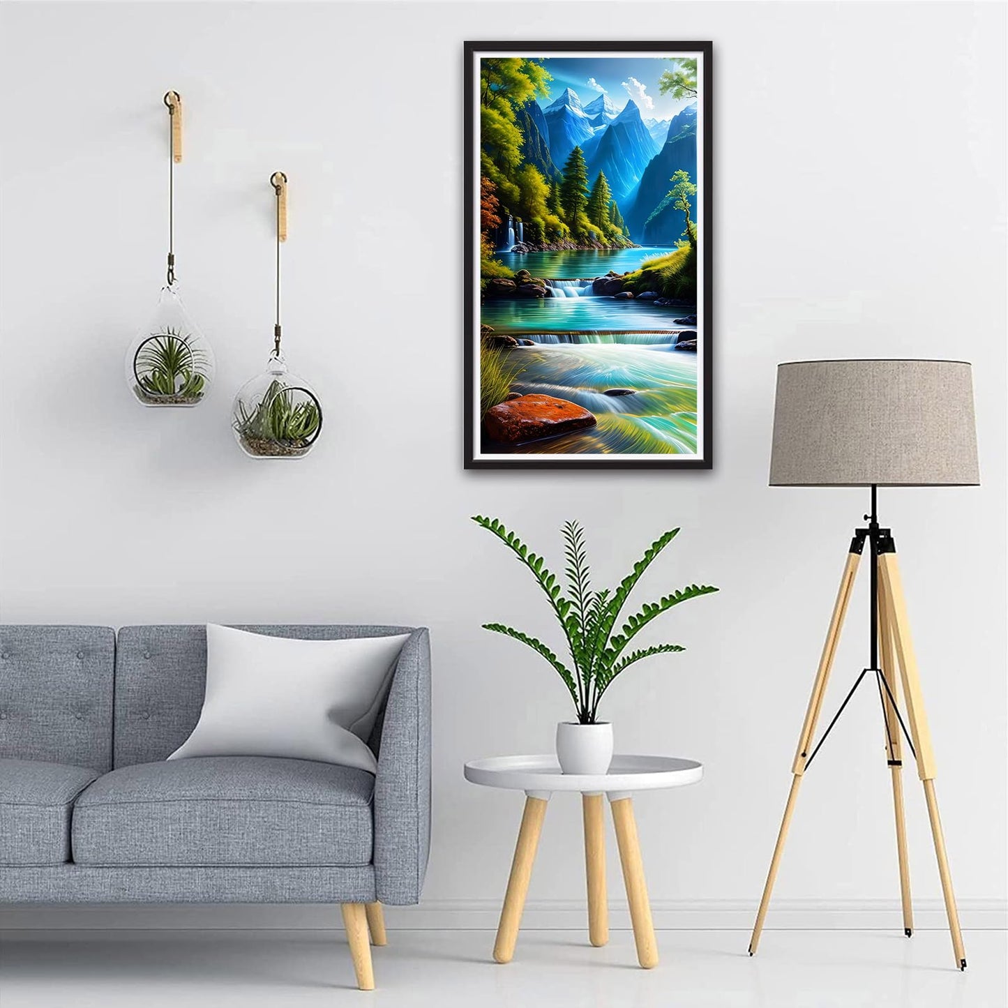 ZHUMUTO Large 5D Diamond Art Painting Kits for Adults,15.7x27.5inch Landscape Waterfall D DIY Full Round Drill Diamond Dots Large Size,Big Gem Art and Crafts for Home Wall Decor Gifts