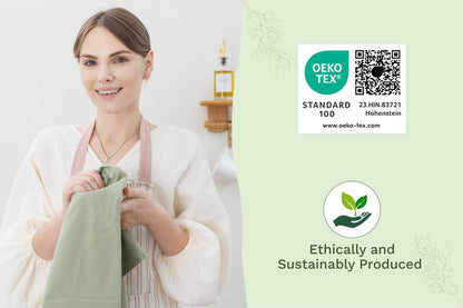 Sage Green Flour Sack Tea Towels - 100% Organic Cotton, 5 Pack, 27"x27", Highly Absorbent Dish Towels - Versatile Kitchen Towels for Baking - Customizable and Easy to Embroider (5 Pack - Sage Green)