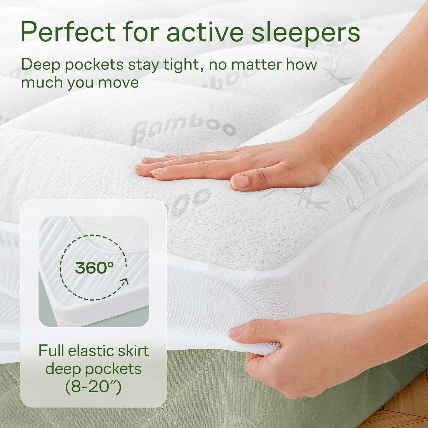 Niagara Ultra Soft Mattress Topper - Viscose Bamboo Pillow Top for Back Pain Relief | Twin Size, White