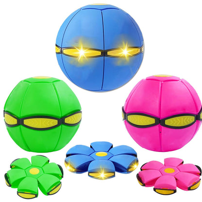 FlidRunest 3-Piece Flying Saucer Dog Toy Set, Interactive LED Dog Disc Toy