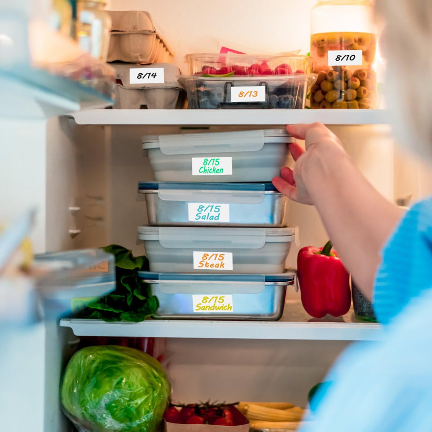 MaxGear 1000 Removable Freezer Labels 1x2 Inch, Waterproof Oil Resistant Stickers No Residue for Food Containers Pantry Jars Organization Meal Prep, 1 Roll