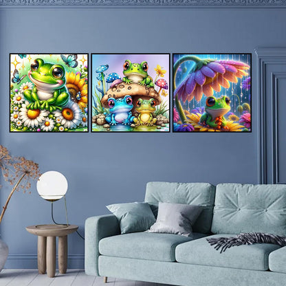 croshom Frog Diamond Art Kits for Adults - 3 Packs Diamond Painting Kits for Adults, Diamonds Art Painting Kit for Adult, 5D DIY Full Drills Craft for Gifts, Home Wall Decor 11.8x11.8in