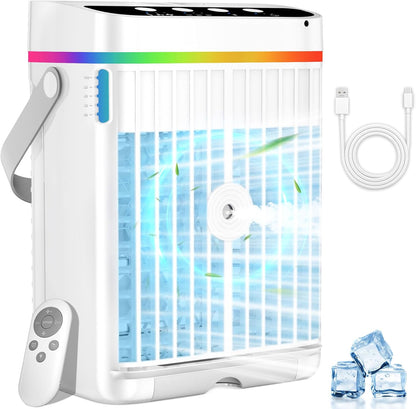 1250ml 3 1-3H Portable Air Conditioners, Mini Air Conditioner Portable Air Cooling Fan Air Cooler Fan with Speeds