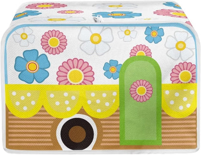 chaqlin Toaster Oven Cover - 4 Slice Kitchen Beauty Appliances Cover with Cute Stripe Flower Print