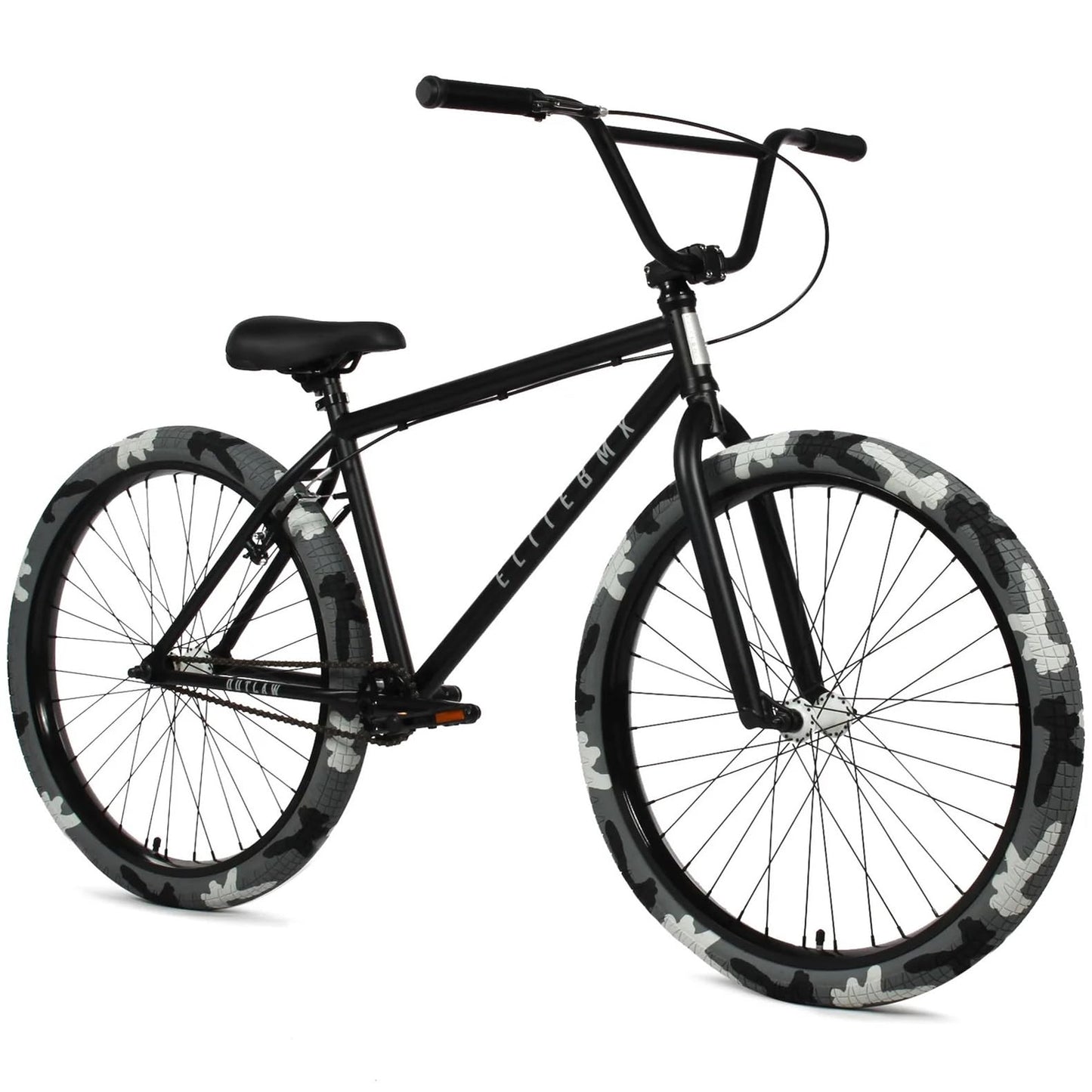 Elite BMX Bicycle 18", 20" & 26" BMX Bikes - Freestyle BMX Bike All Models Come with 3 Piece BMX Crankset (26" Outlaw, Black Combat)