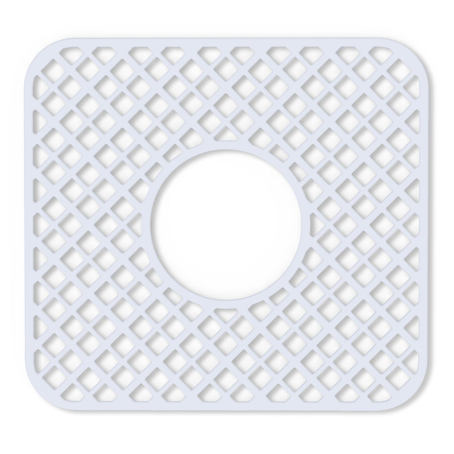 BEHOK 2 Pack Silicone Sink Protector for Kitchen Sink, Trellis Pattern 12 x 11" Sink Grid Mat Silicone Protectors, Center Drain, White