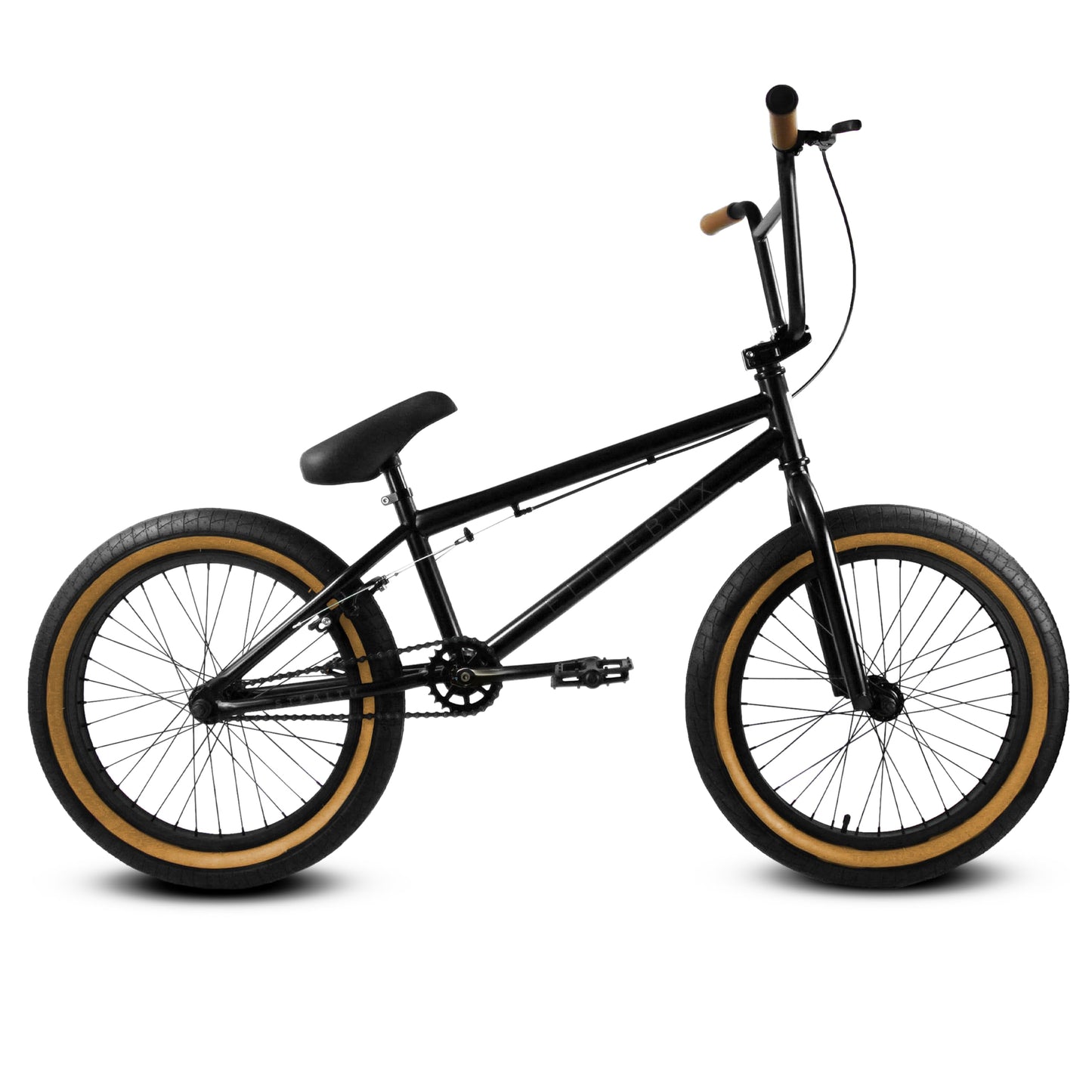 Elite BMX Freestyle Bike, Durable Steel Frame, Available in 16", 18", and 20" Sizes. New Sizes 26" and 29" BMX Bicycles. (Black Gum, 20")