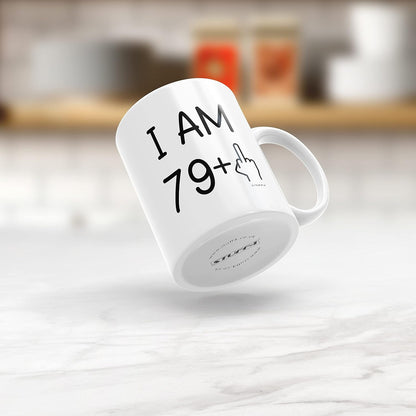Stuff4 80th Birthday Gifts, Rude Novelty Mug Middle Finger, Funny 11oz Premium Ceramic Coffee Mug for Birthday