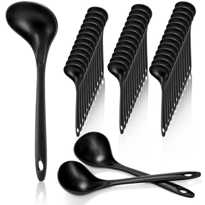Acshio 40 Pack Plastic Ladle Spoons, 9 Inch Disposable Large Serving Spoons with Long Handle, Heat Resistant Soup Ladle Bulk for Party Catering Buffet Restaurant