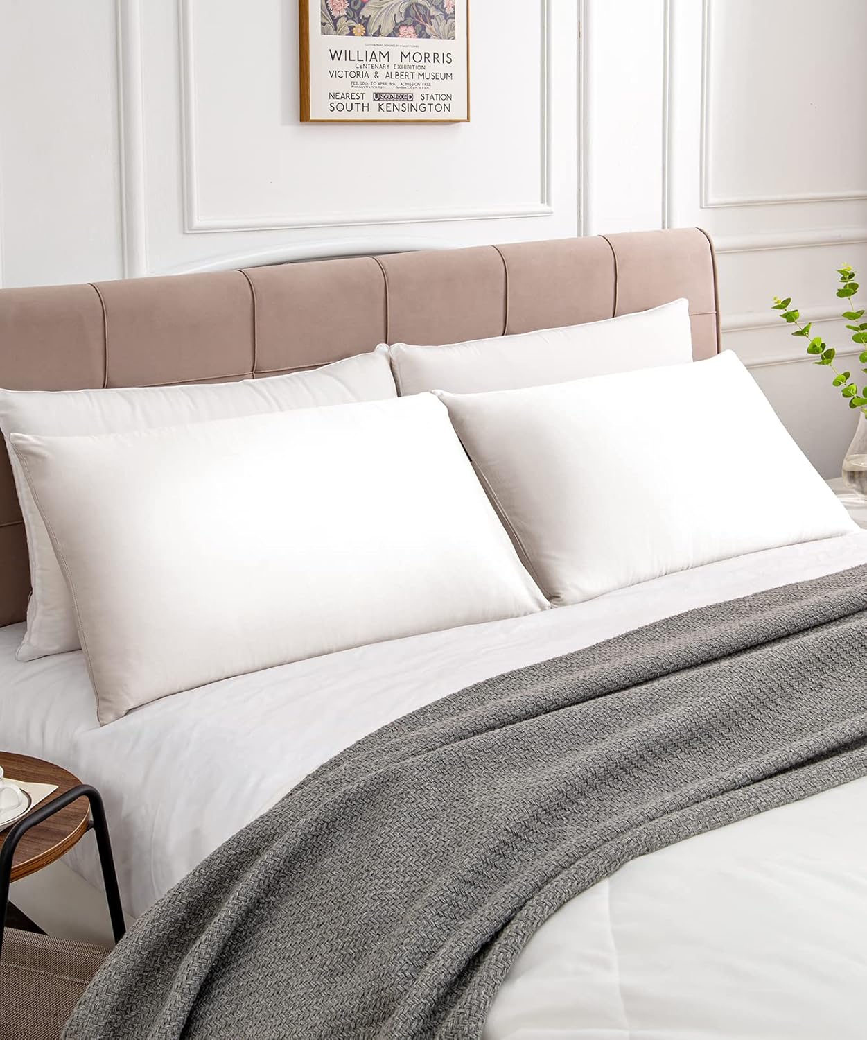 Warmstar King Size Cotton Pillowcases - Set of 2, 600 Thread Count, Soft & Breathable White 20x36 Inches