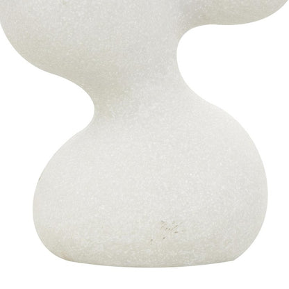 Deco 79 Polystone Abstract Decorative Sculpture Curved Shaped Home Decor Statue with Speckled Texturing, Accent Figurine 7" x 4" x 18", White